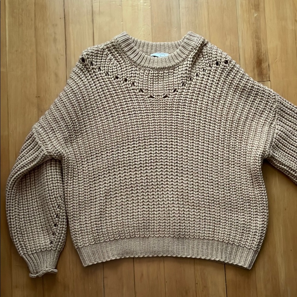 Cozy Tan Chunky Knit Sweater